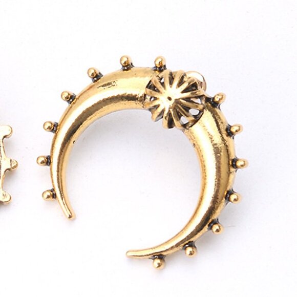 Cresent Shaped Stud Earrings - Picture 2 of 2